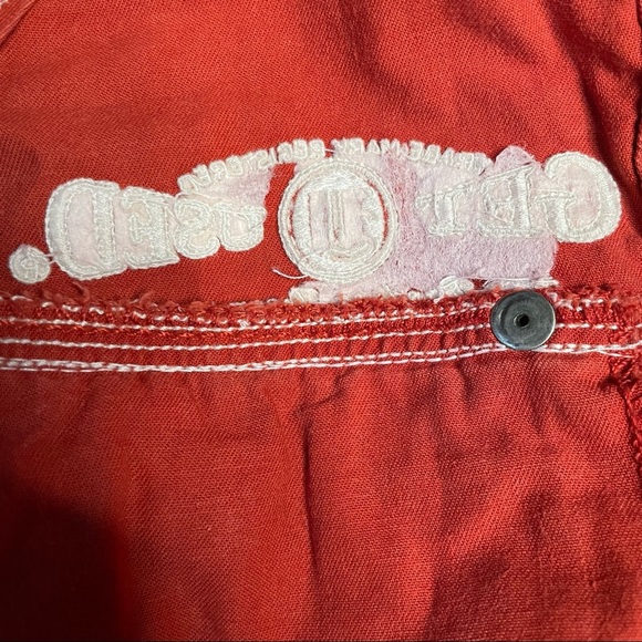Vintage Get Used Authentic Jeans Burnt Orange Utility Vest Denim Circa early 90s - Picture 6 of 14